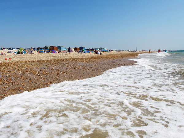 Hayling Island beach on a sunny day